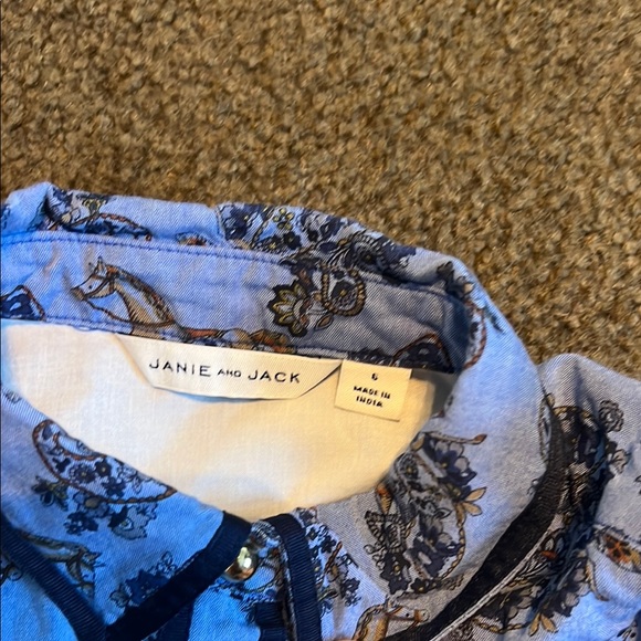 Janie and Jack Blue Horse Dress size 6 - Picture 3 of 4